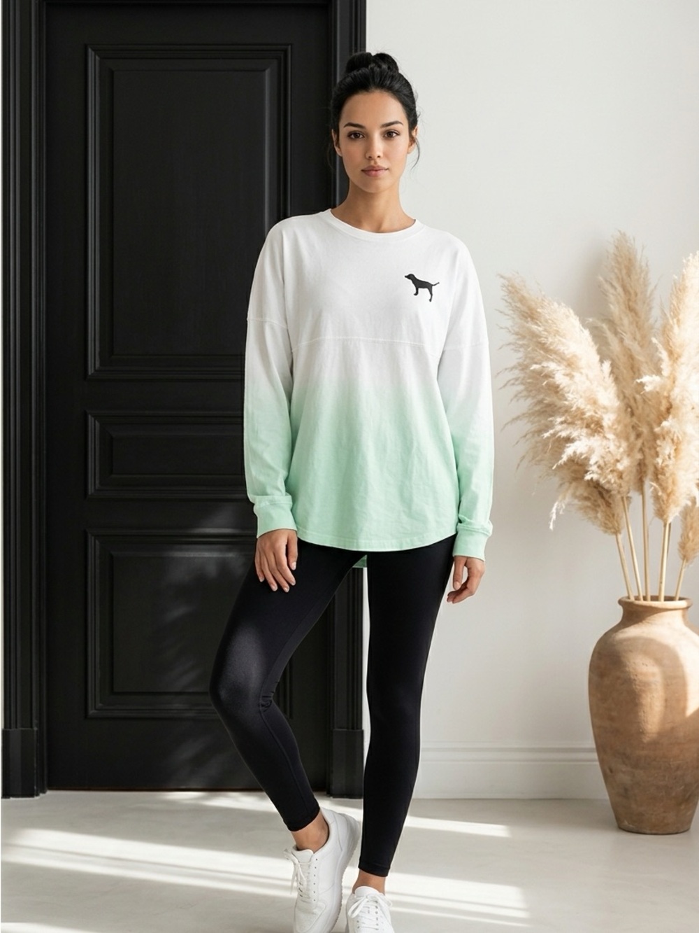 Victoria's Secret White to Mint Ombre Crewneck Sweatshirt